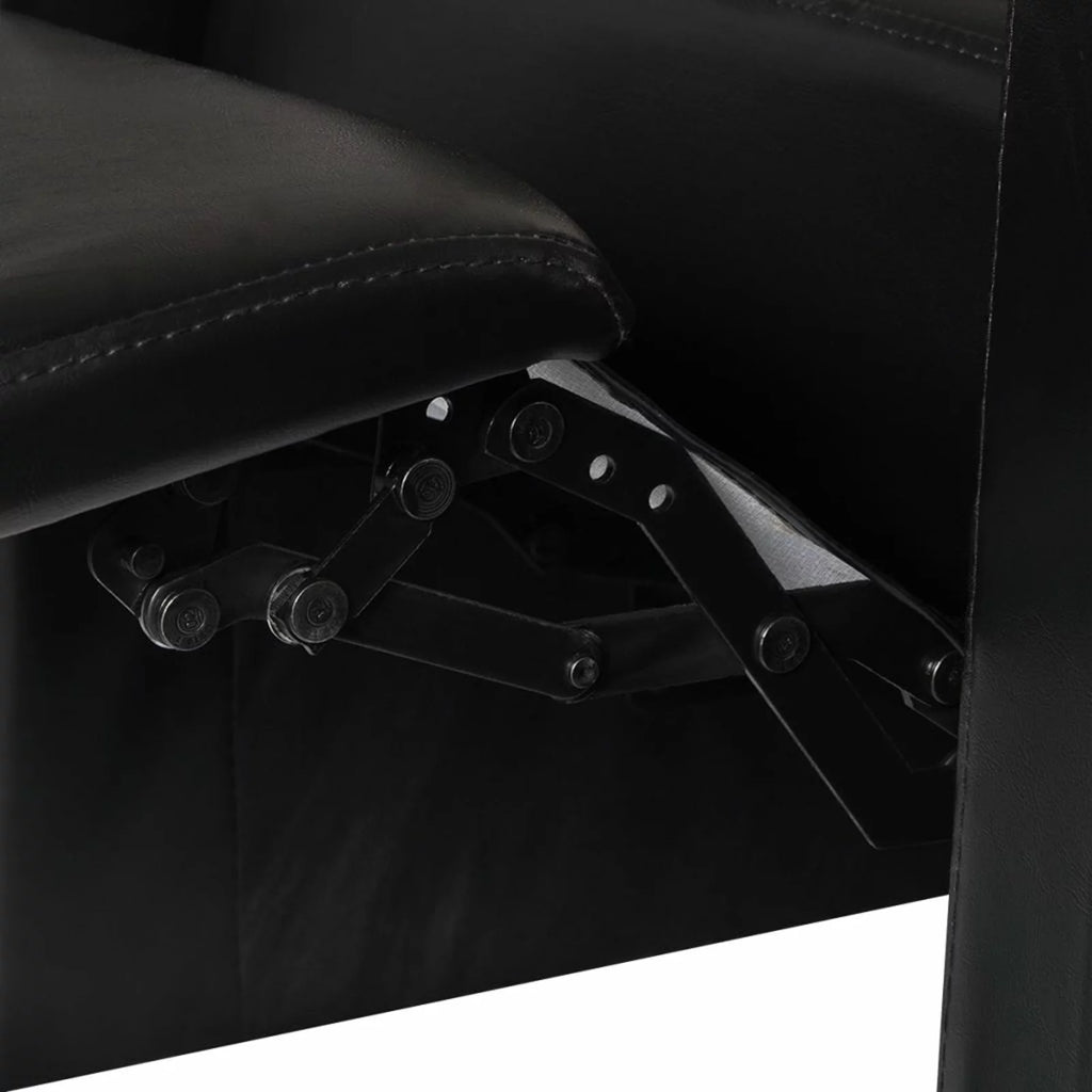 Black Faux Leather 2-Seater Recliner Sofa E6110