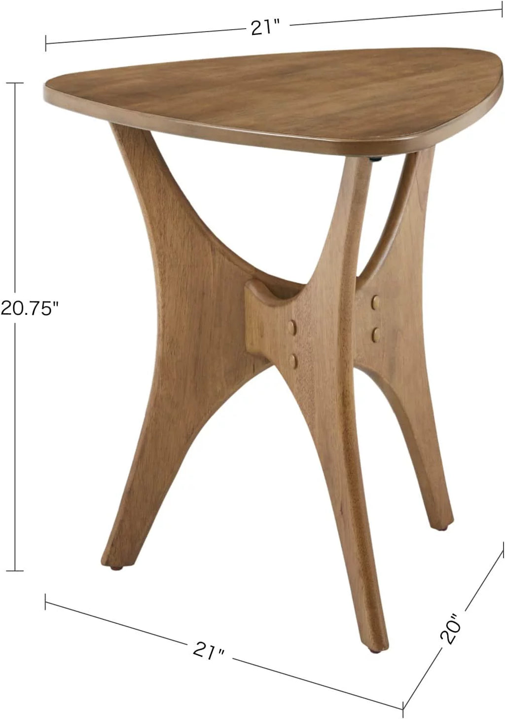 Light Brown Triangle Sofa Table with Solid Wood Legs D640954