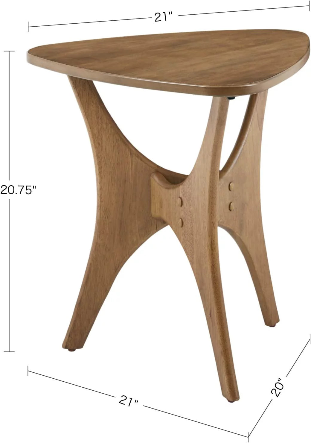 Light Brown Triangle Sofa Table with Solid Wood Legs D640954