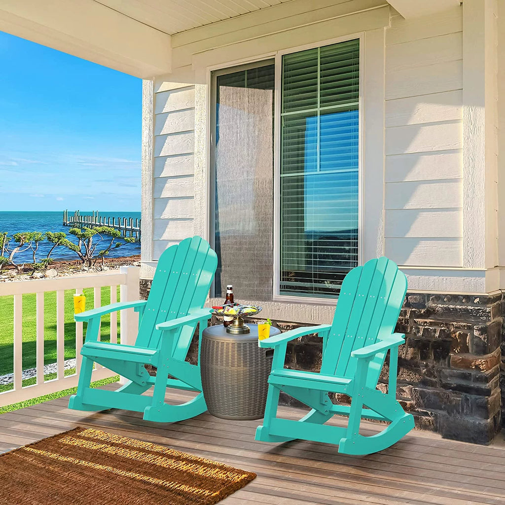 Oversized Plastic Rocking Chair with Cup Holder I82007
