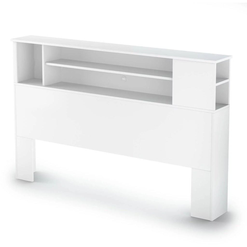 White Wood Full Queen Bookcase Headboard I89300