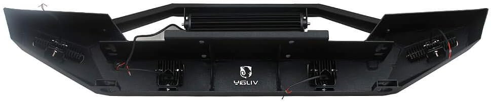 Front and Rear Bumper with Textured Black LED Lights Winch Plate Tire Carrier C264187