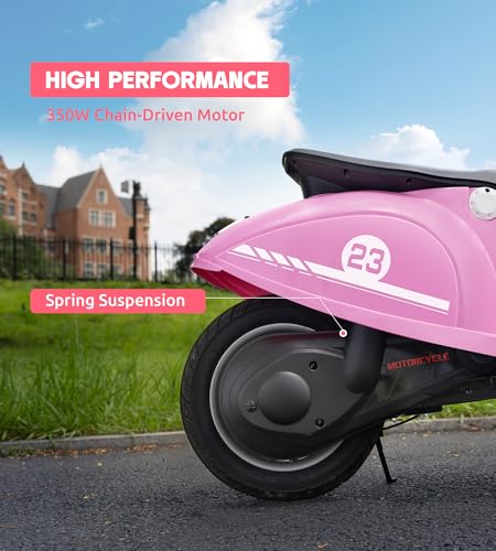 2 Wheel 24V Kids Electric Motorcycle with Music Headlight 3 Speed Pink S338