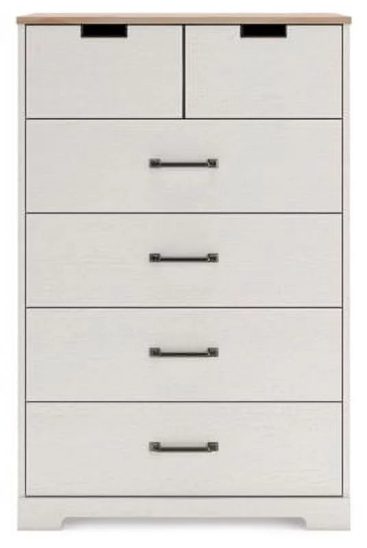 Whitewash 5 Drawer Wood Chest of Drawers W635362