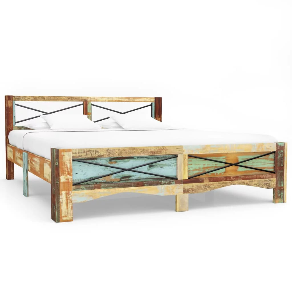 Solid Reclaimed Wood Bed Frame 63"x78.7" A86405