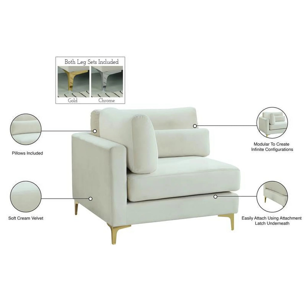 Velvet Corner Chair D4436