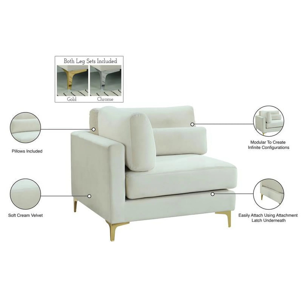 Velvet Corner Chair D4436