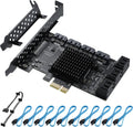 PCIE 1X 10 Ports 6 Gbps SATA 3.0 Expansion Card with Low Profile Bracket and 10 SATA Cables V146720