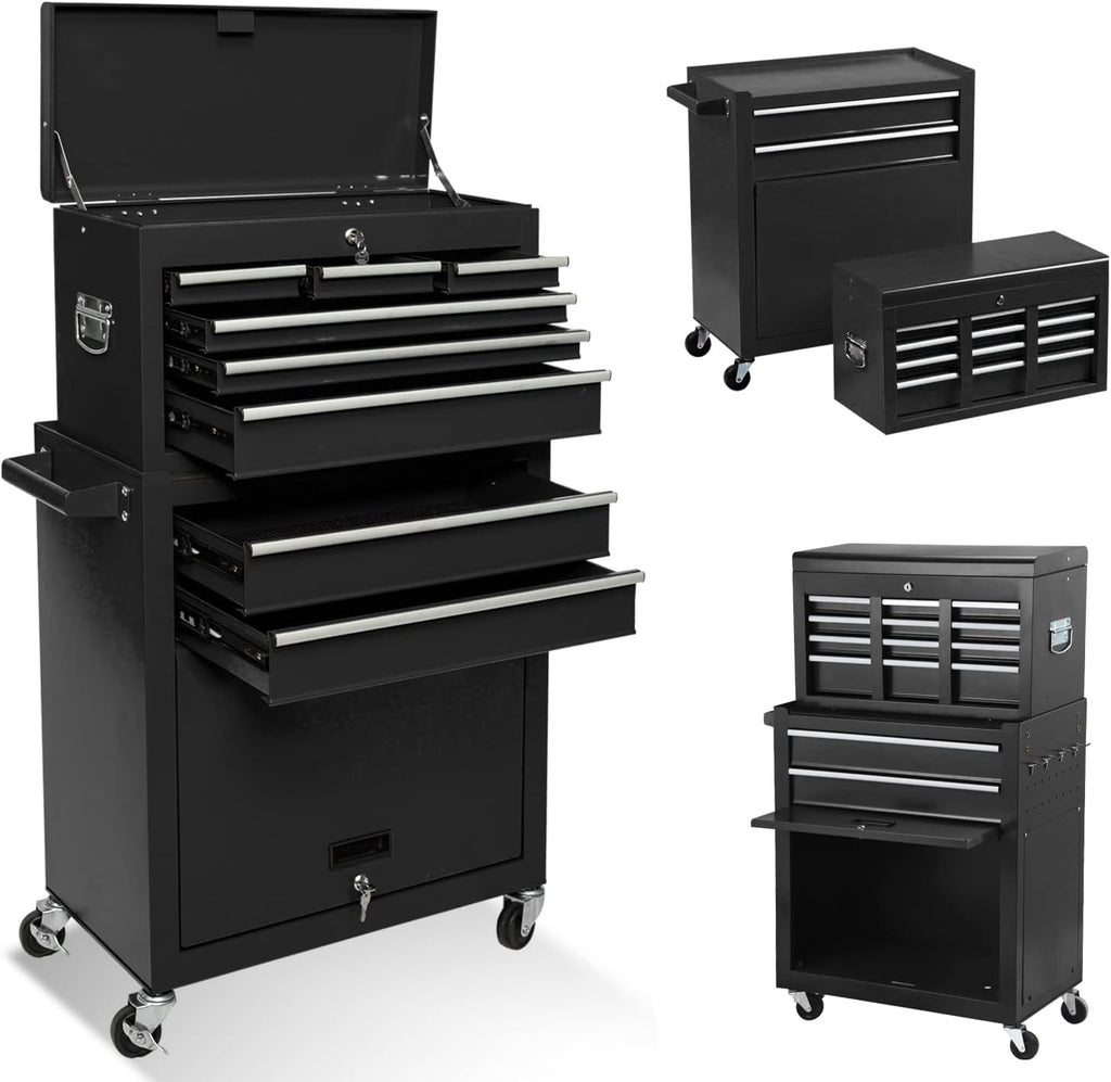 8 Drawer Rolling Tool Chest Storage Cabinet with Wheels V482529