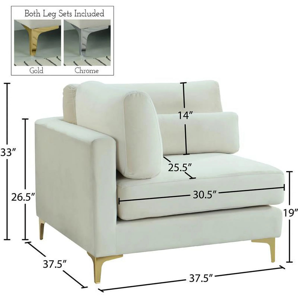 Velvet Corner Chair D4436