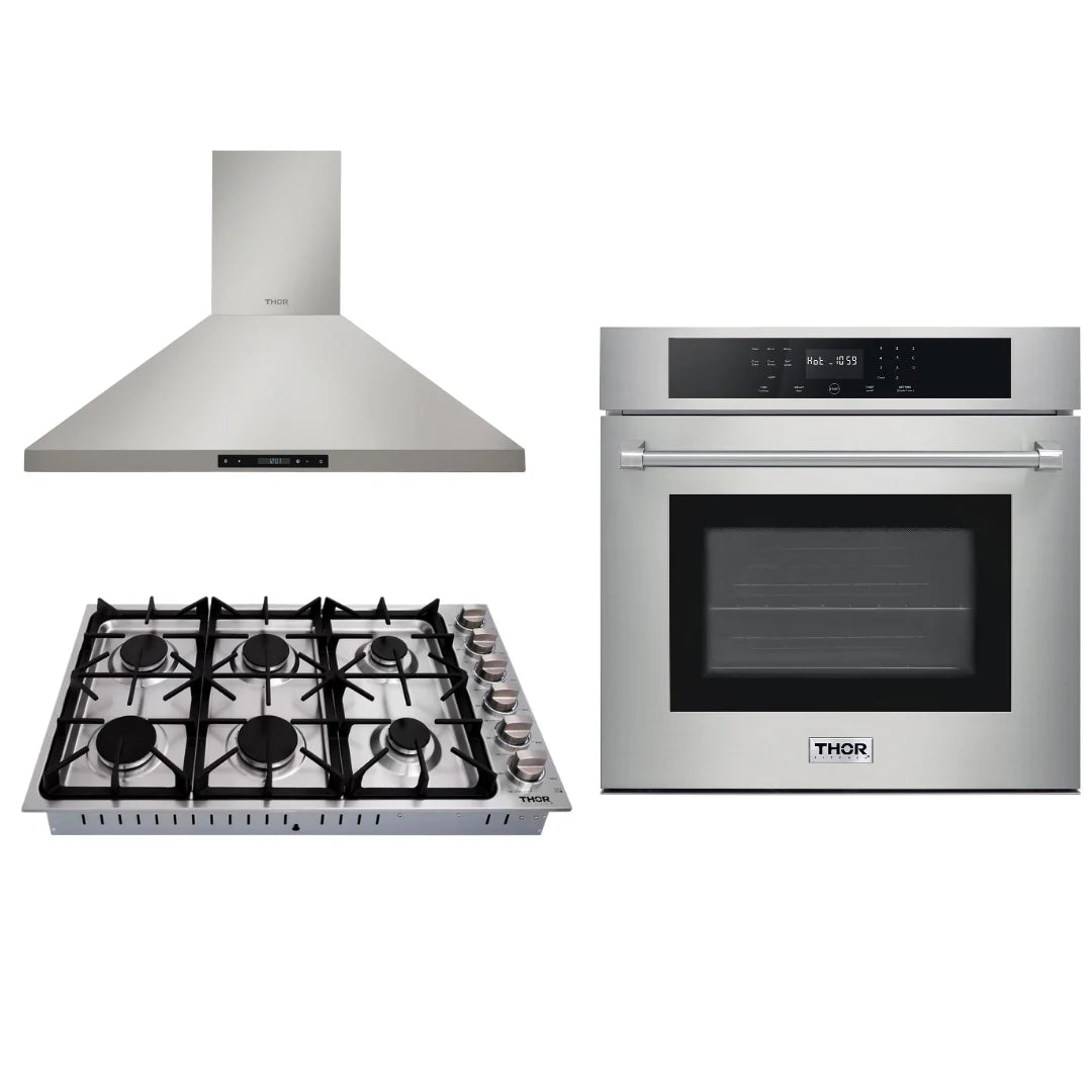 30 Wall Oven, 36 Drop-in Cooktop, Range Hood N823014