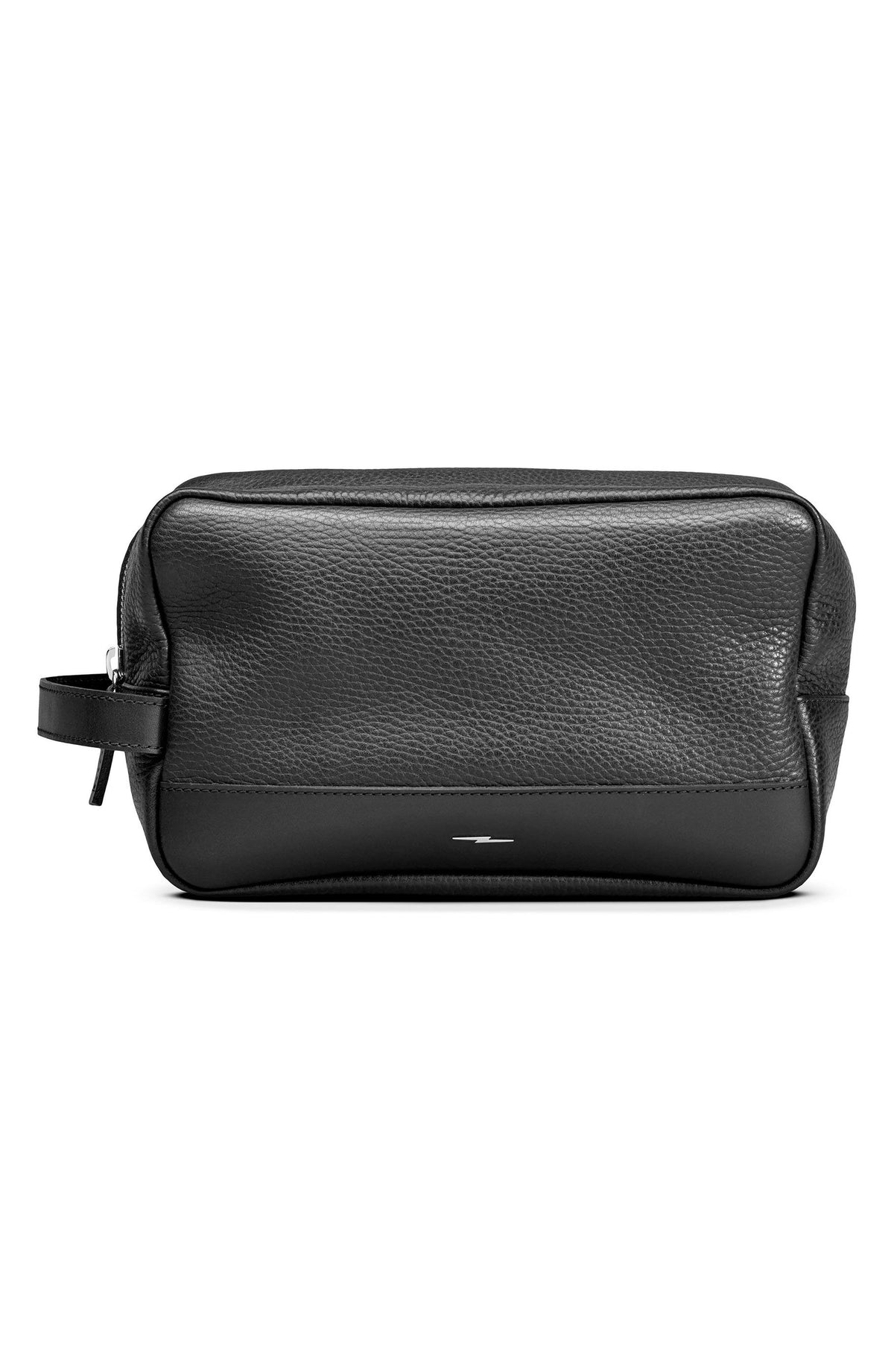 Black Leather Zip-Top Travel Kit D356