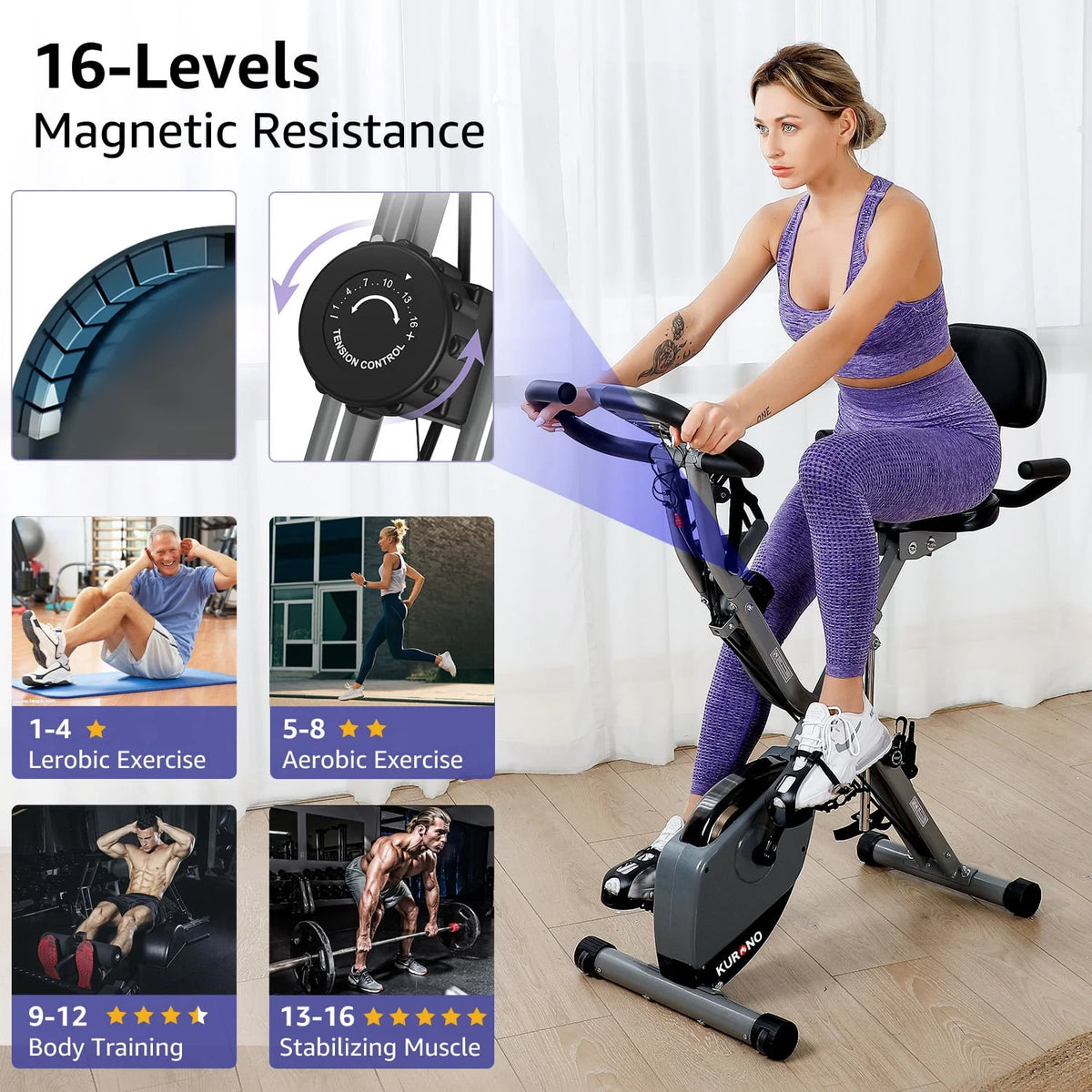 Folding Indoor Cycling Bike 330LB Capacity Q645