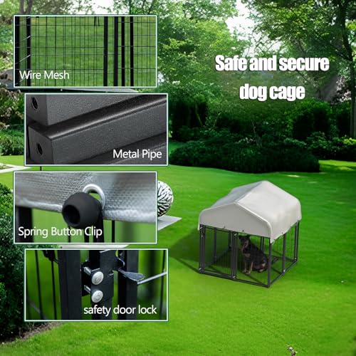 Large Heavy Duty Dog Kennel with Roof 8'x4'x6' N3599
