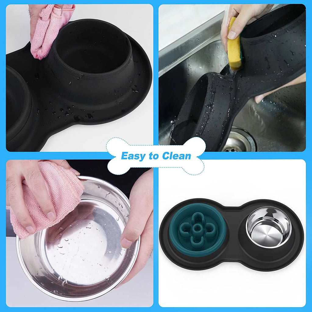 27oz Stainless Steel Slow Feeder Dog Bowl R5601