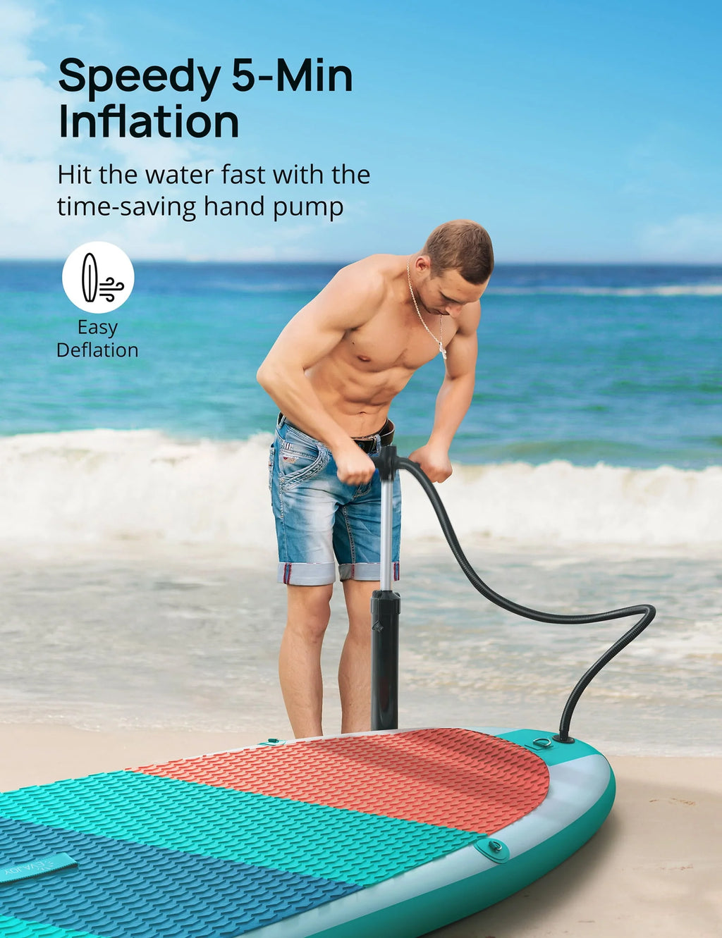 10.8 ft Inflatable Stand Up Paddle Board with Pump J733