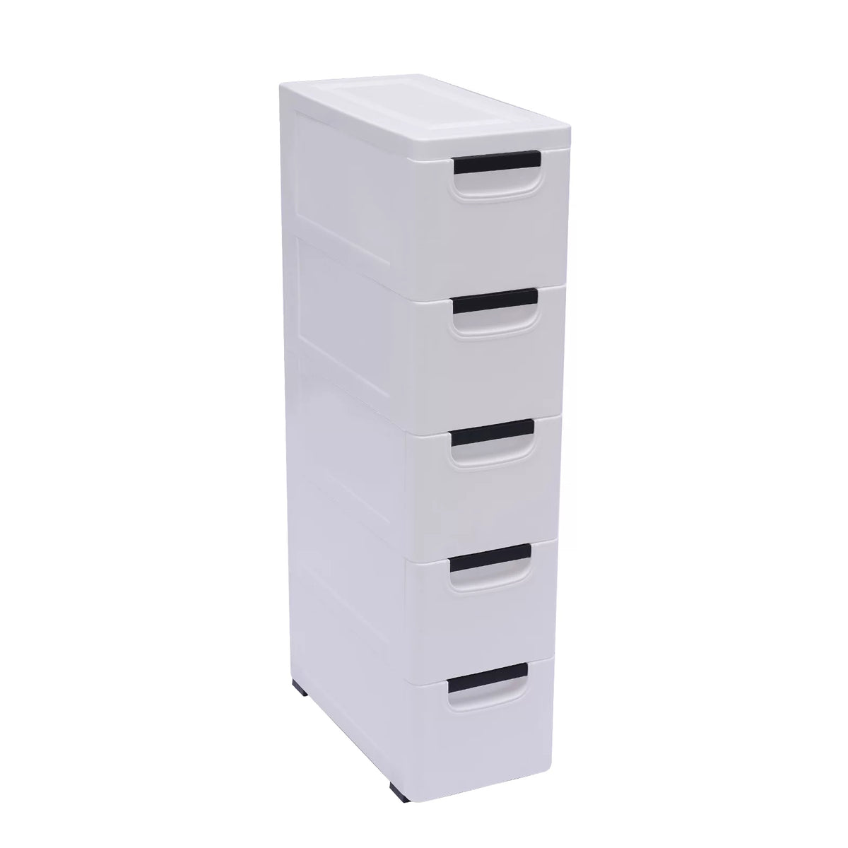 White 5 Drawer Plastic Dresser Storage Cabinet F324