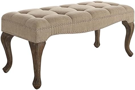Linen Nailhead Bedroom Bench F50538