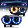 RGB Led Headlights with Sequential Indicator Halo and Colorful Halo DRL K544