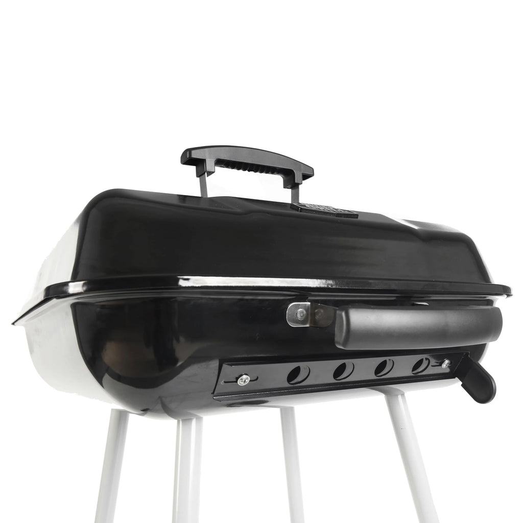 Square Steel Charcoal Grill with Wheels, Black K2520