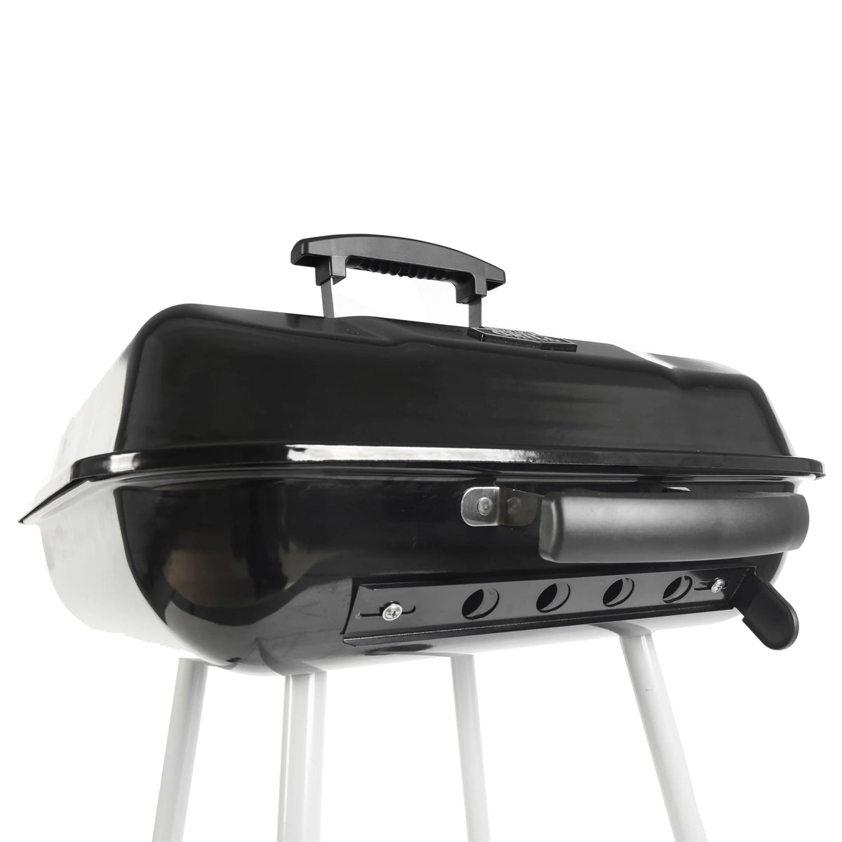 Square Steel Charcoal Grill with Wheels, Black K2520