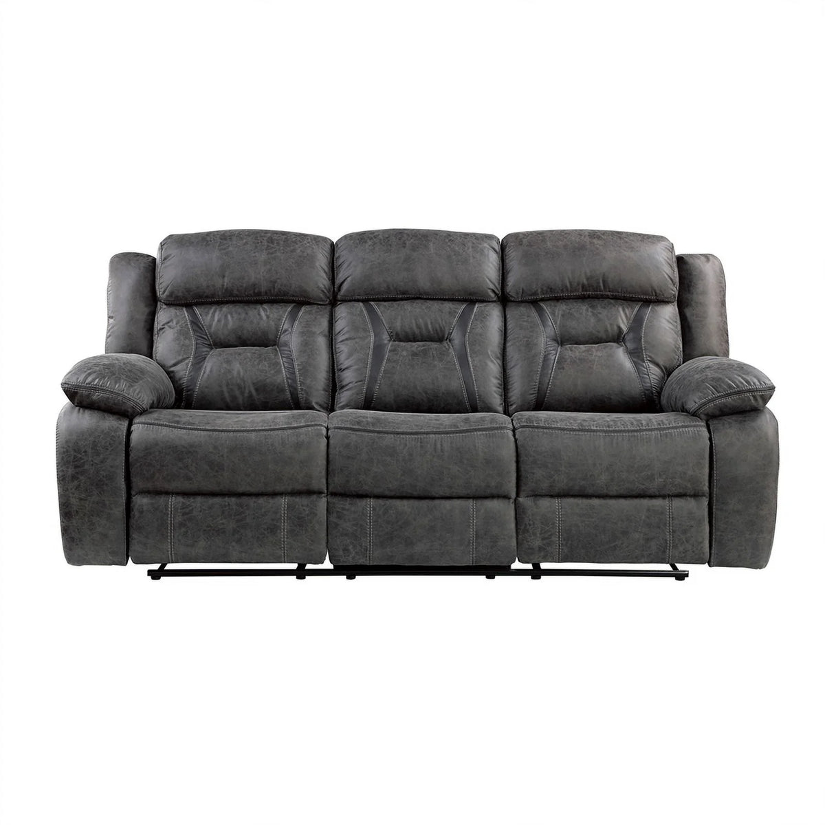 Gray Microfiber 2-Piece Reclining Sofa Set C882