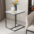 C Shaped Side Table Marble White Top K1028