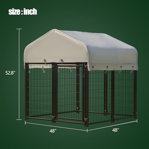 Large Heavy Duty Dog Kennel with Roof 8'x4'x6' N3599