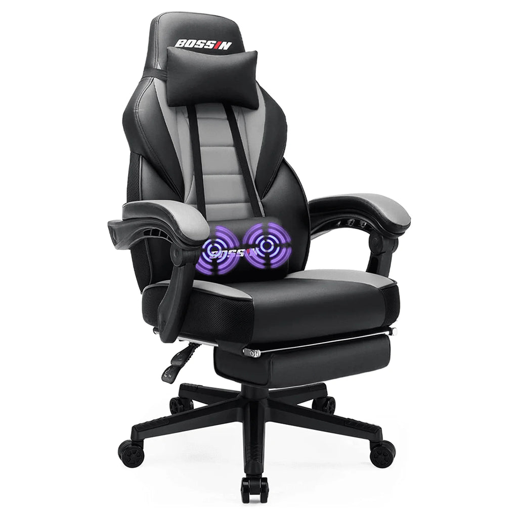 Gaming Chair with Footrest and Massage P43346