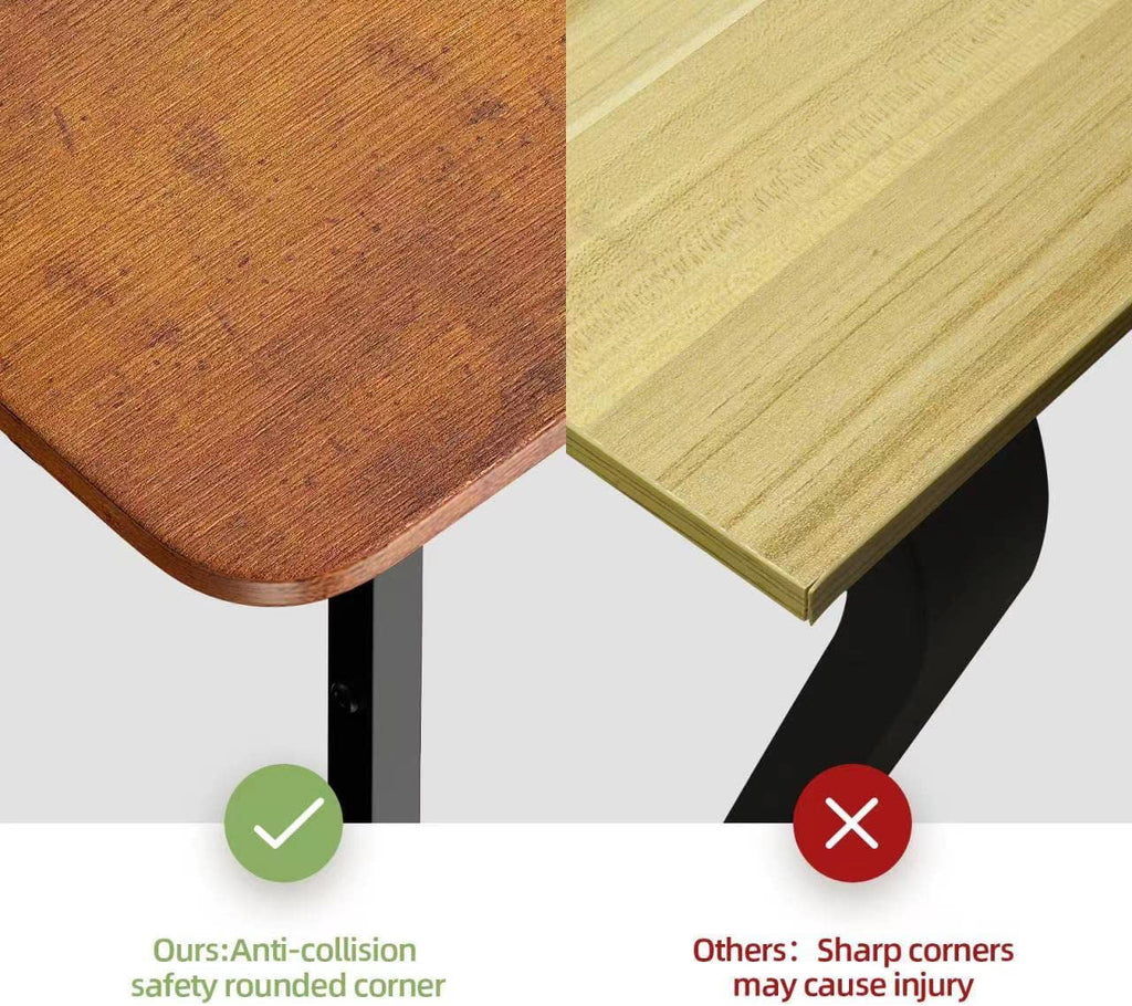 40 inch Computer Desk with Outlet USB Charging Port Brown Q600225