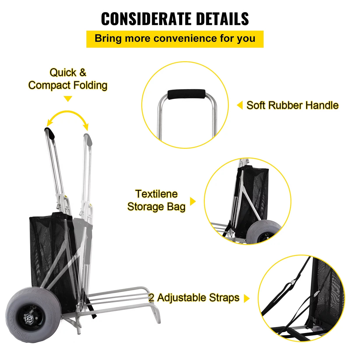 Folding Beach Cart with 12" TPU Balloon Wheels R545