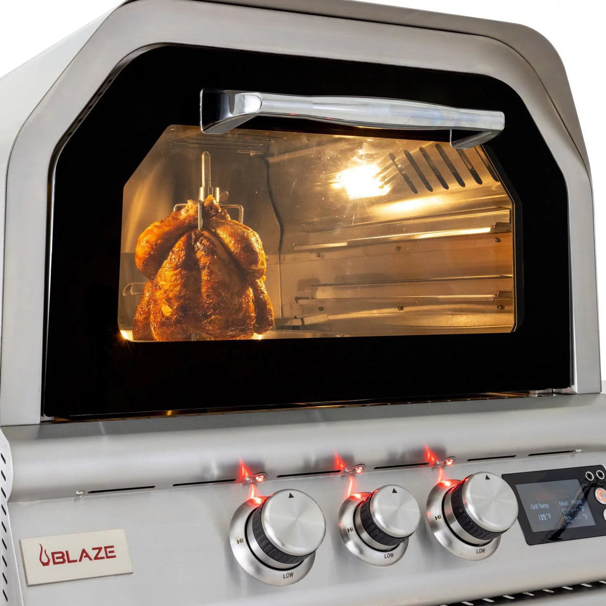 26-Inch Built-In Propane Outdoor Pizza Oven with Rotisserie E808