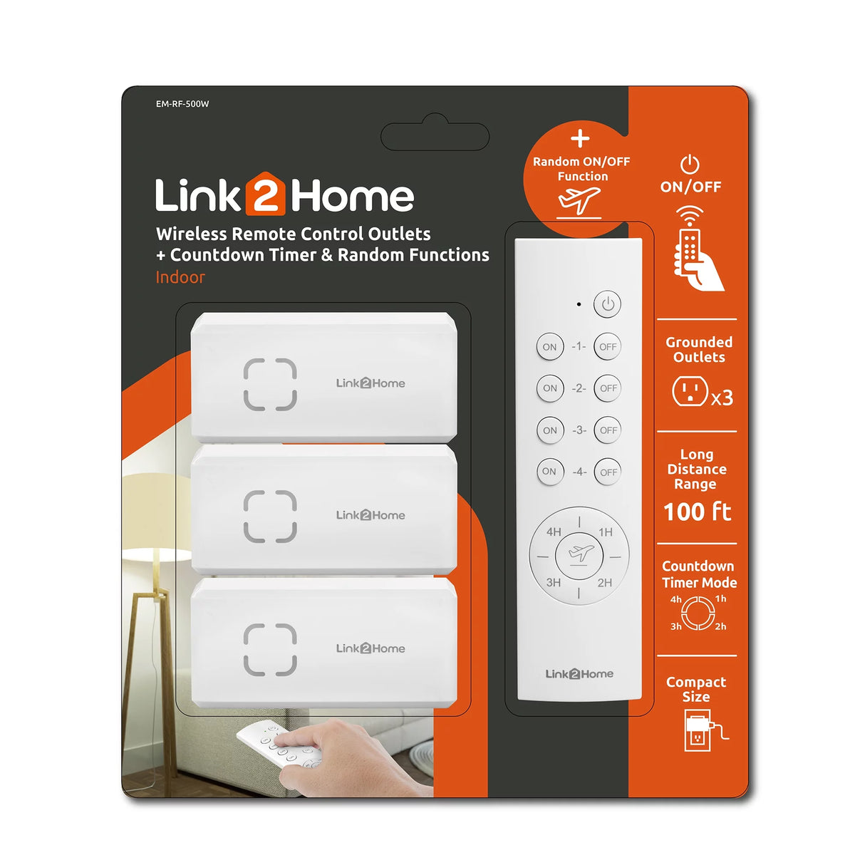 Wireless Remote Control Outlet Switch with Countdown Timer P6140