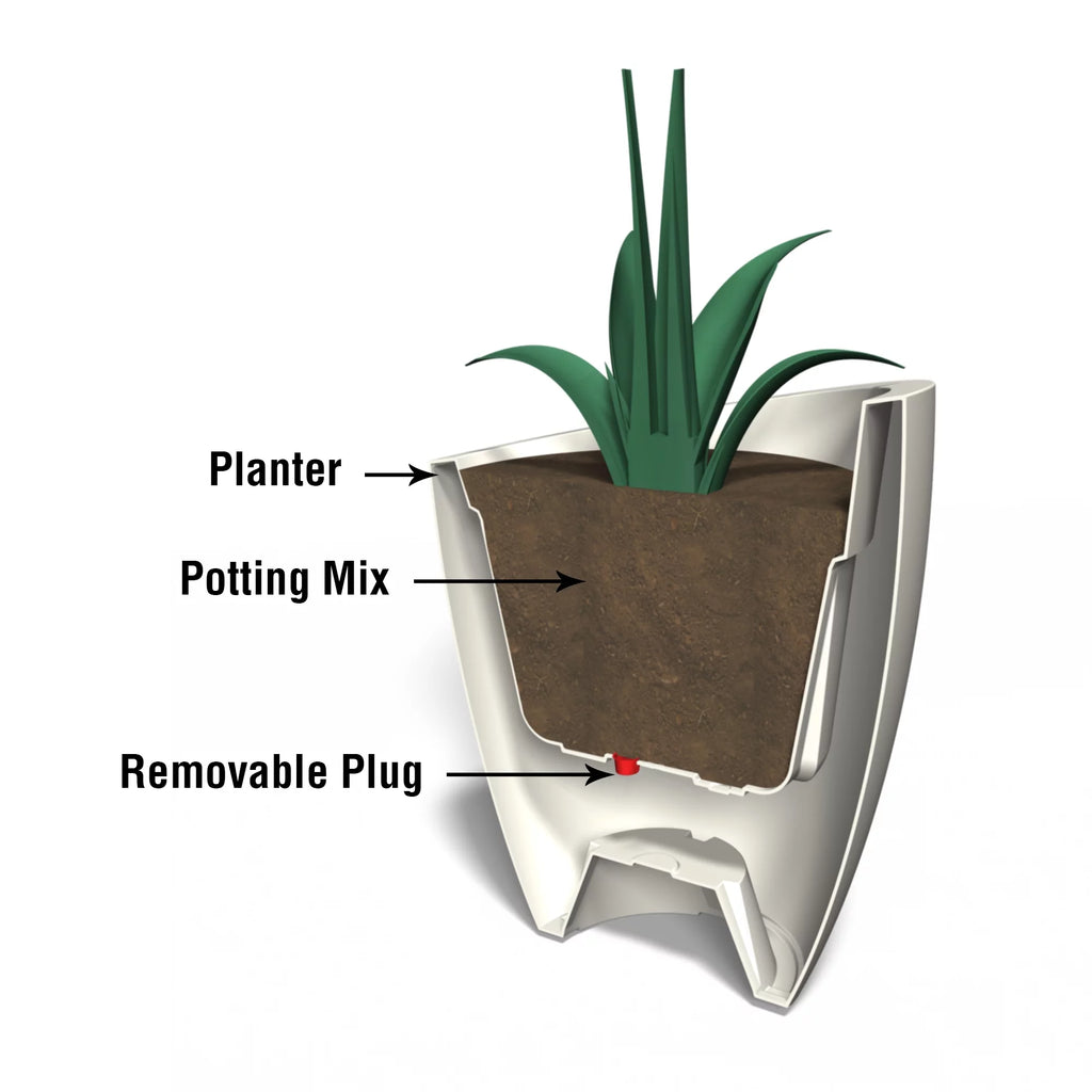 30" Round Planter Graphite Grey Q61215