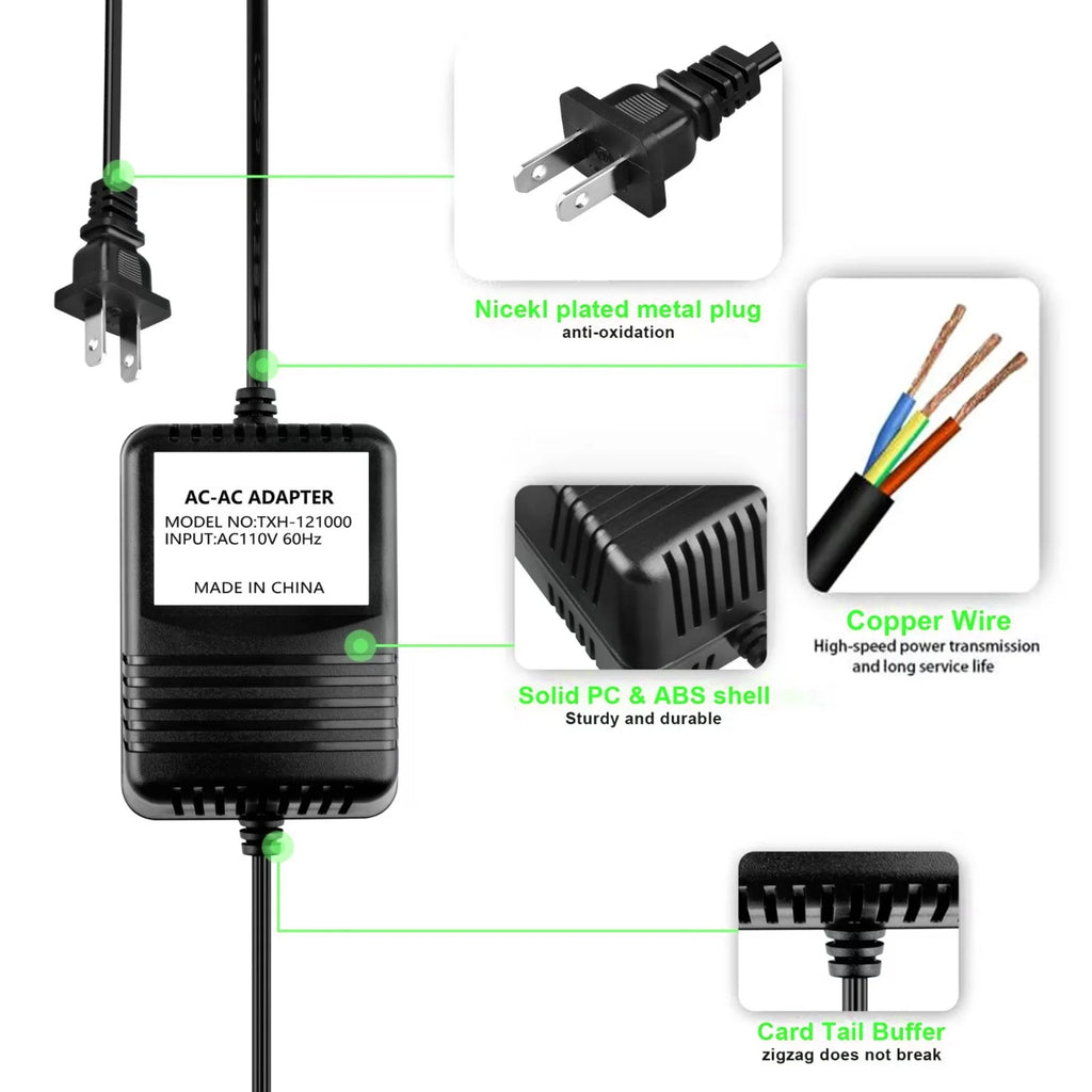 12V AC to AC Adapter Power Supply Cord Charger M586