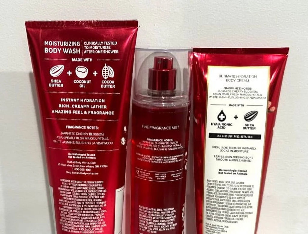 Japanese Cherry Blossom Body Wash Fragrance Mist and Body Cream P548