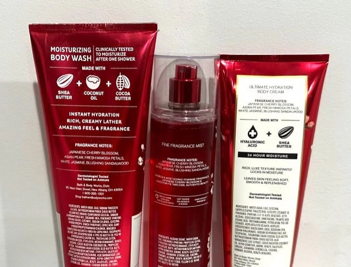 Japanese Cherry Blossom Body Wash Fragrance Mist and Body Cream P548