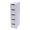 White 5 Drawer Plastic Dresser Storage Cabinet F324