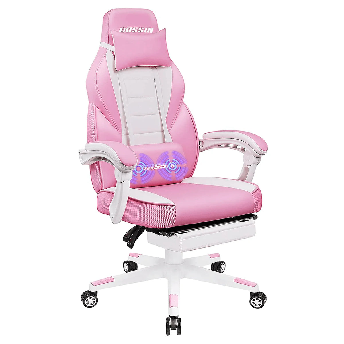 Gaming Chair with Footrest and Massage P43346