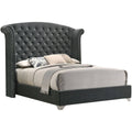 Grey Queen Wingback Upholstered Bed M23425