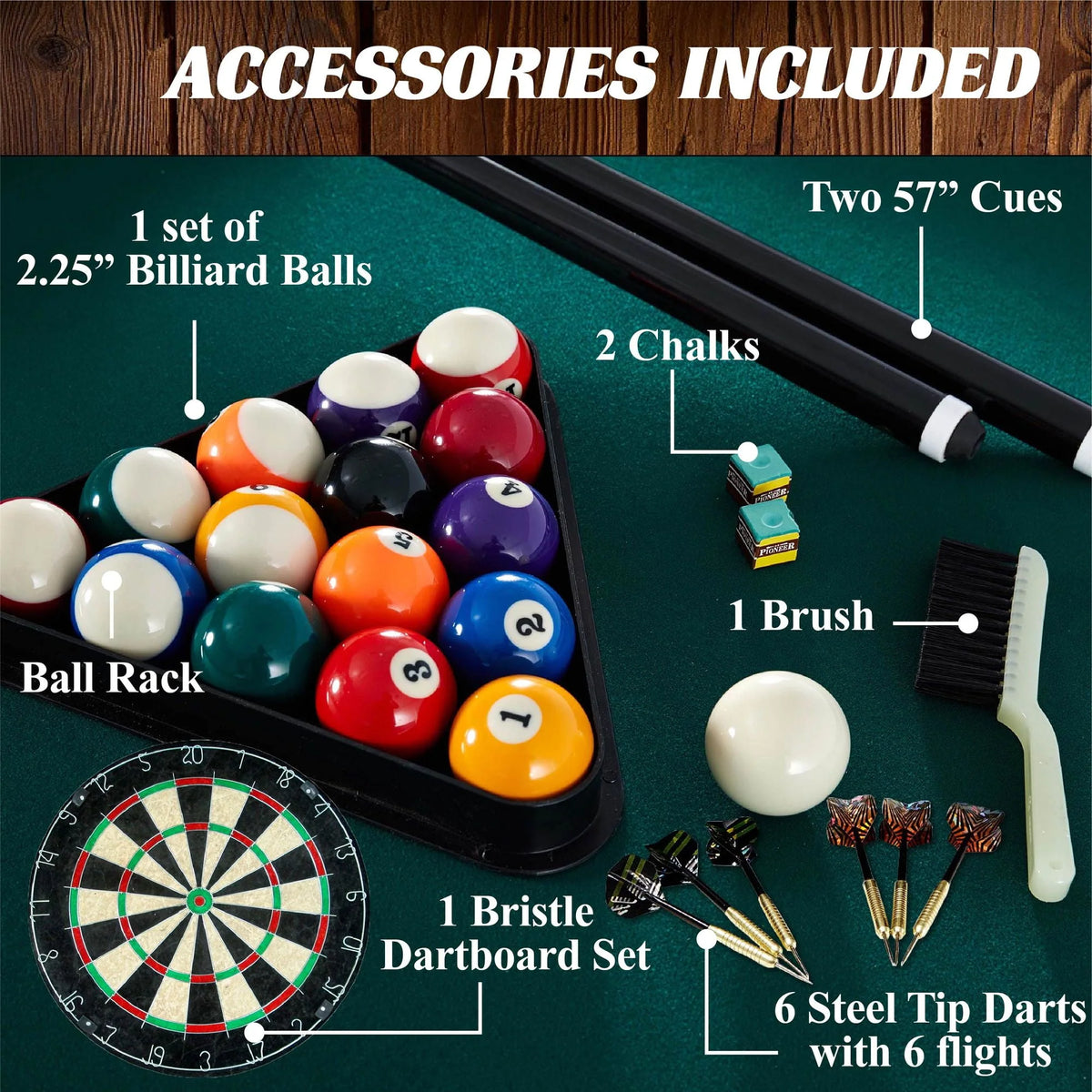 84 Arcade Pool Table with Dartboard Set O985544