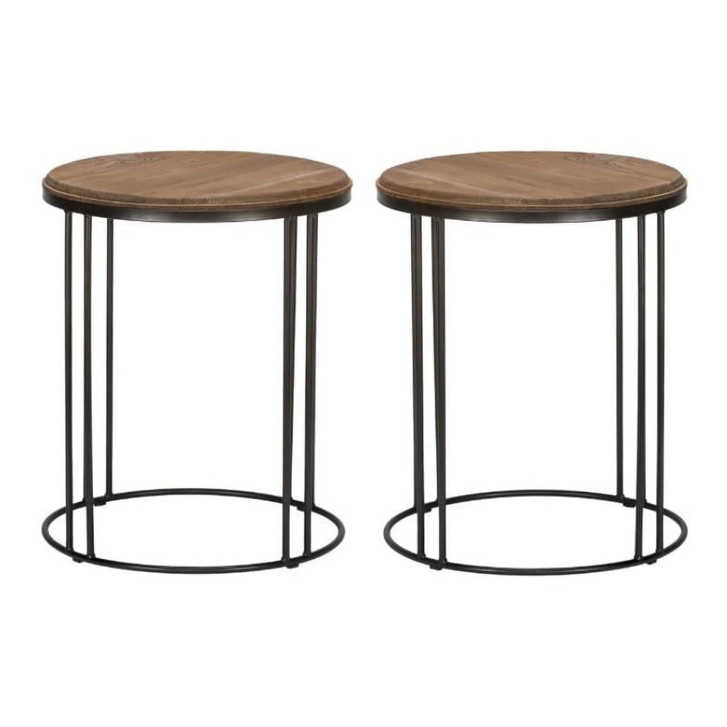 Reclaimed Pine End Table Set of 2 L54880