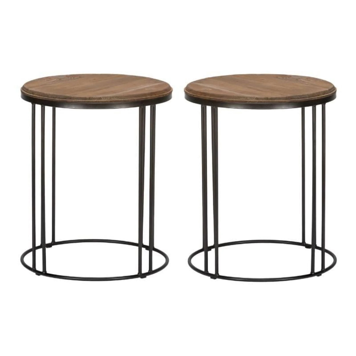 Reclaimed Pine End Table Set of 2 L54880