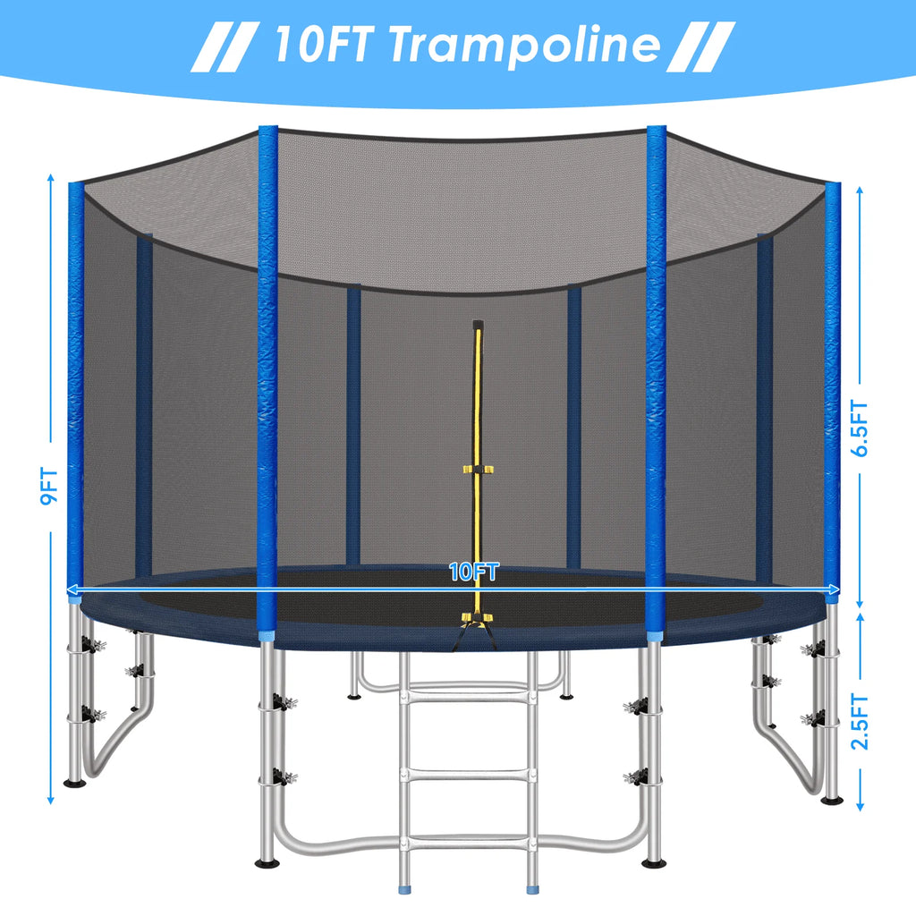 8FT Round Trampoline with Safety Enclosure Net and Ladder P19741