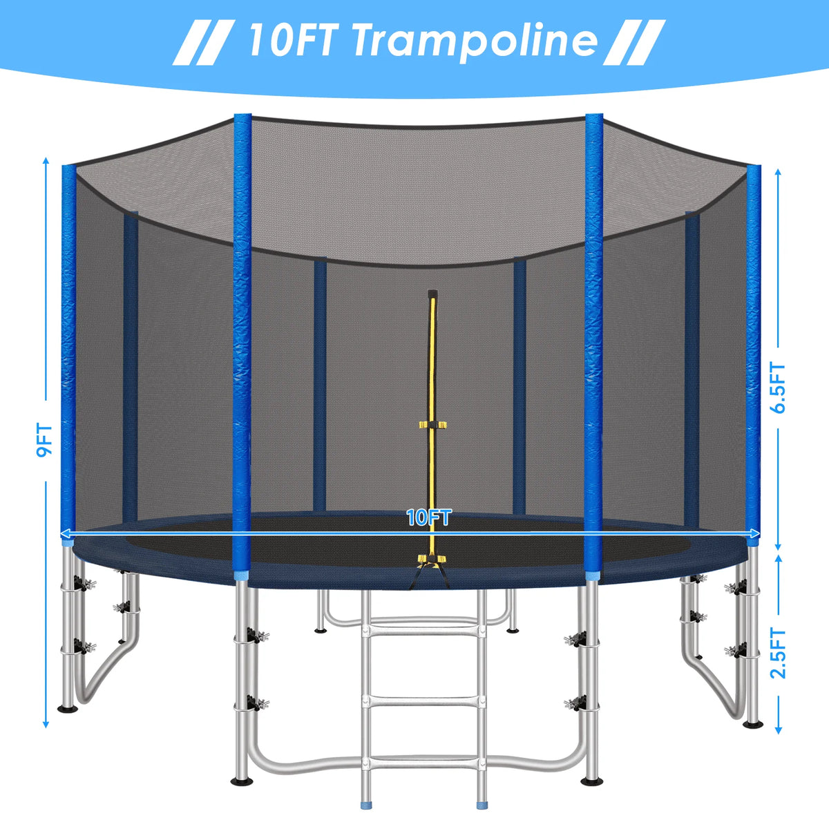 8FT Round Trampoline with Safety Enclosure Net and Ladder P19741