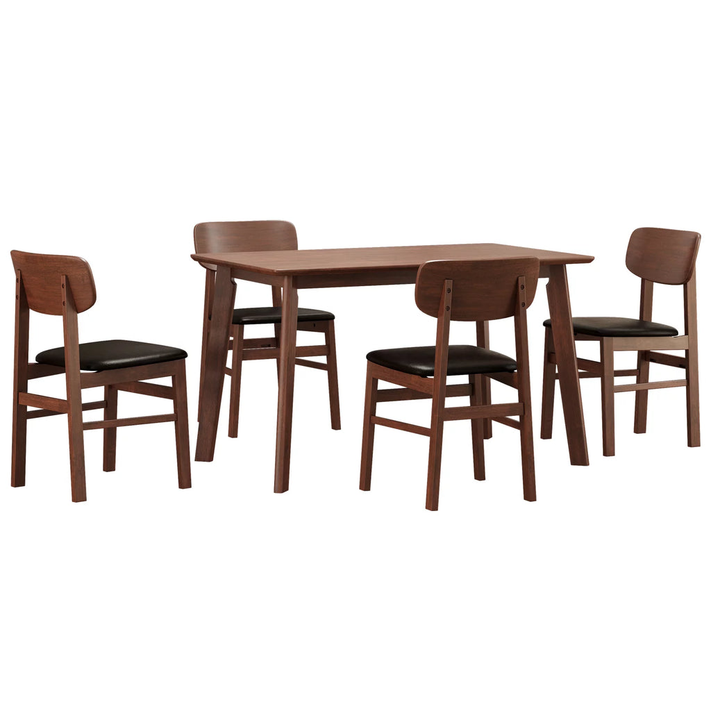 5-Piece Compact Rustic Dining Set with 4 Chairs J368