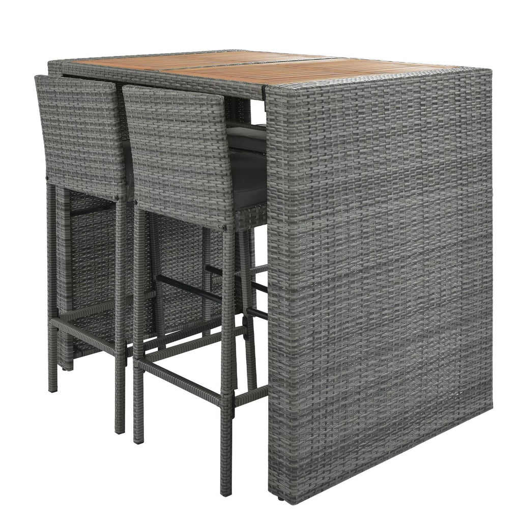5-pieces Outdoor Patio Wicker Bar Set L267827