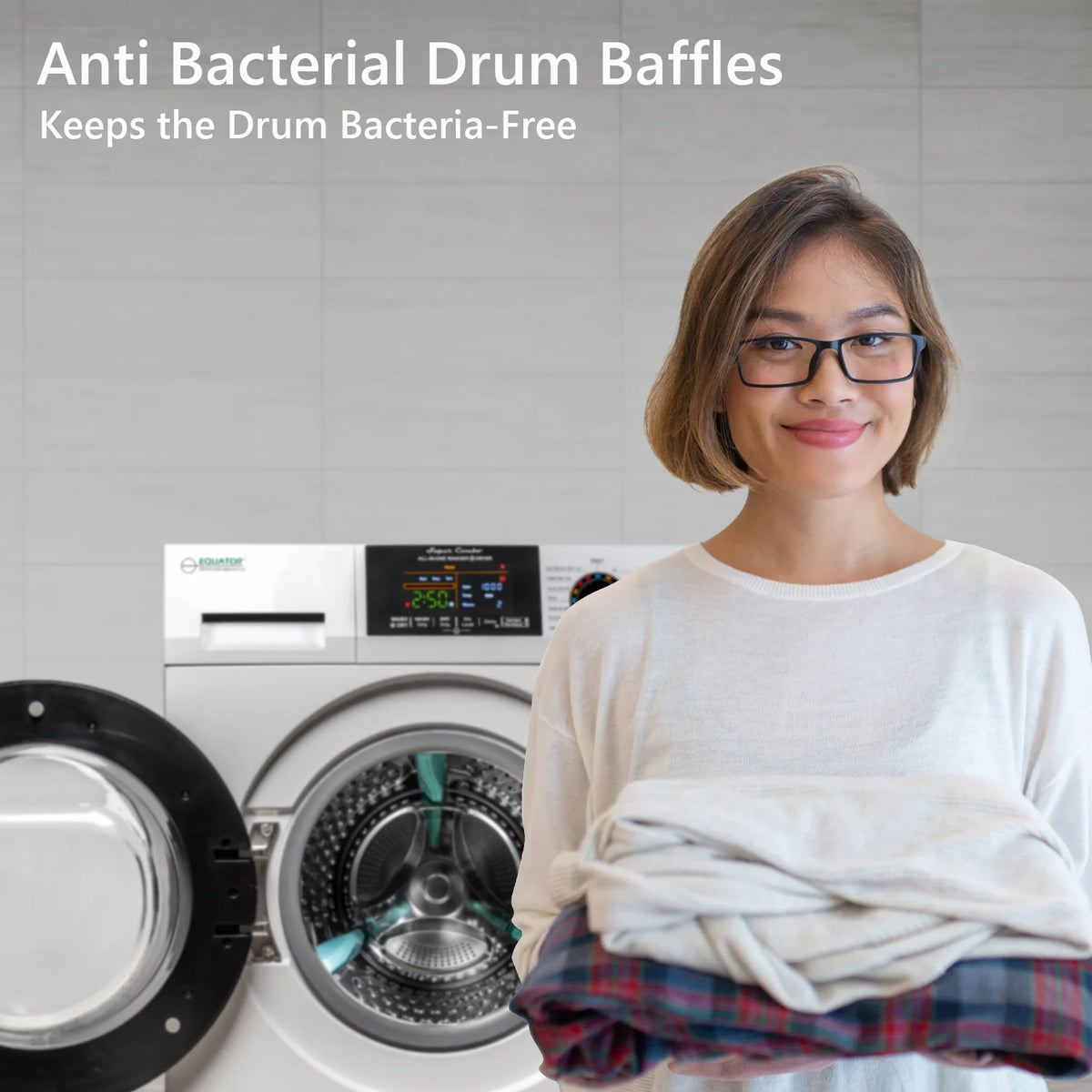 18 lbs. Combination Washer Dryer with Laundry Pedestal O21391