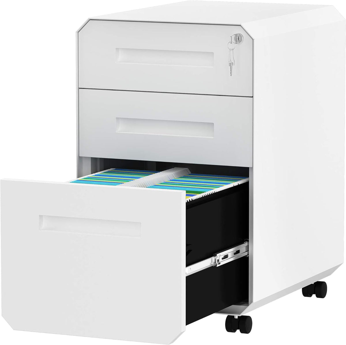 3 Drawer Metal Filing Cabinet with Lock and Divider U27304