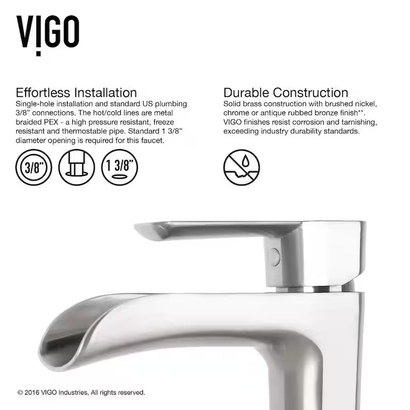Single Handle Vessel Faucet in Brushed Nickel E60055